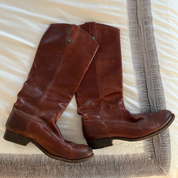 Frye Melissa Tall Brown Riding Boot - Picture 1 of 3
